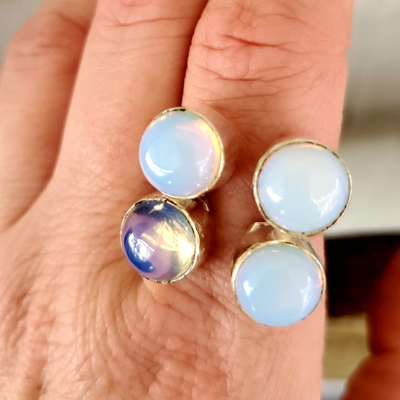 New Opal Opalite Open 925 Silver Ring. - Picture 8 of 8